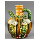 Chinese Sancai Bamboo Shape Pottery Teapot