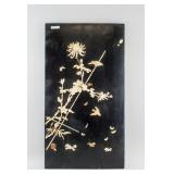 Japanese Black Lacquer Wood Panel w/ SHIBATA seal