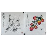 MA SHAOCHEN Chinese b.1952 Ink and Watercolor 2 PC