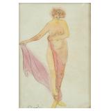 AUGUSTE RODIN French 1840-1917 Watercolor on Paper