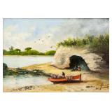 Artist Signed Mid-Century US OOB Landscape Framed