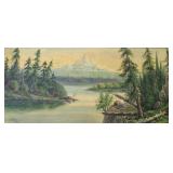 A. BRATLEY Oil on Canvas Landscape Dated 1934