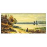 E. FORTIN Oil on Board Landscape Framed