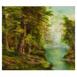 IRENE CAFIERI Oil on Canvas Forest Landscape