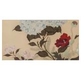 Japanese Woodblock Print of Flower on Paper