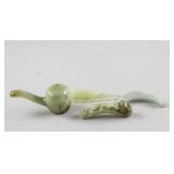 4 Assorted Chinese Green Hardstone Carved Decors