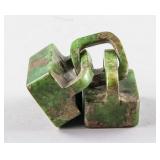 Chinese Green Jade Carved Connected Twin Seals