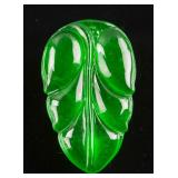 Burma Fine Green Jadeite Carved Leaf Pendant
