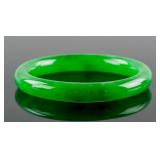 Burma Green Jadeite Carved Bangle
