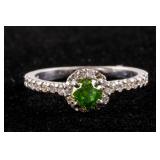 0.46ct Green & 0.40ct White Diamond Ring CRV $4875