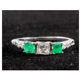 0.36ct Emerald & 0.51ct Diamond Ring CRV $5000