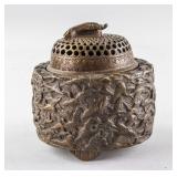 Chinese Bronze Censer with Cover Qianlong Mark