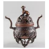 Chinese Bronze Monkey Censer with Qianlong Mark