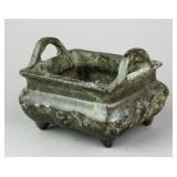 Chinese Bronze Square Censer Ming Xuande MK