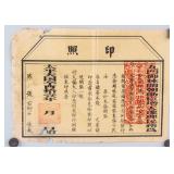 1861 China Taiping Heavenly Kingdom License