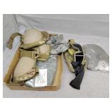 Military style hat, goggles knee pads