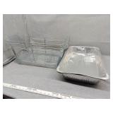 Tin cooker pans and holders