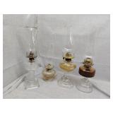 4 kerosene lamps