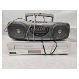 Boom box and VCR DVD combo