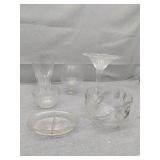 Crystal vase and glass decor