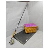 Fly fishing rod, basket and rubber mat