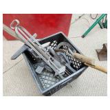 Vintage tools and mole trap