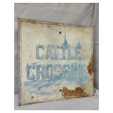 Single sided cattle crossing sign heavy