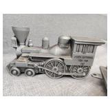 Golden centennial train coinbank