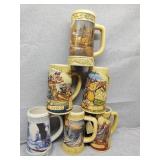 Miller lite beer steins six