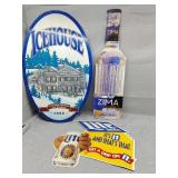 3 tin  beer signs