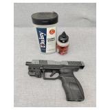 CO2 pistol unknown if works and two half bottles
