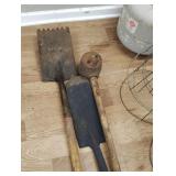Shingle removal, spade and sledgehammer