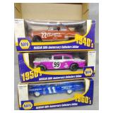 Three older NASCAR displays