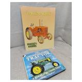 Antique tractor book and Massey tin sign