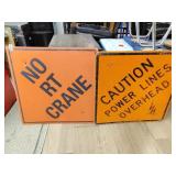 Two single-sided metal signs