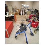 Crutches and rolling walker