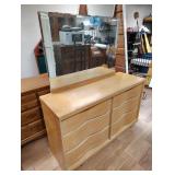 6 drawer dresser  32x52x 18 mirror adds 30