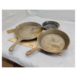 Small Old mountain cast pan and 2 no names