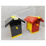 Hawkeyes and cyclones birdhouses