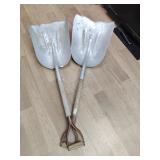 Two grain shovels