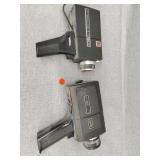 Two vintage video cameras probably both 8 mm