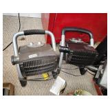 Two small electric heaters