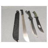 Three large machetes all been sharpened
