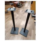 Two metal speaker stands