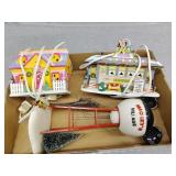 Three department 56 Mickey mouse buildings