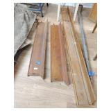 Three wood shelves