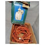 Outdoor lamp and extension cord missing one end