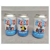 Three soda Funko Pop collectibles