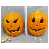 Two light up pumpkins