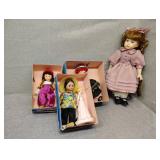 3 Alexander world dolls and large porcelain doll
